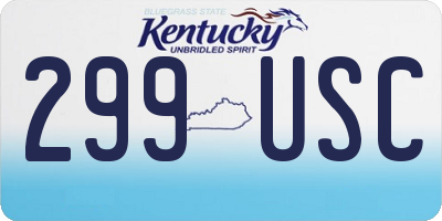 KY license plate 299USC
