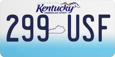 KY license plate 299USF