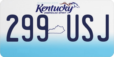 KY license plate 299USJ