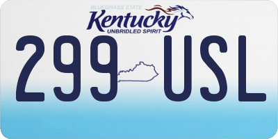 KY license plate 299USL