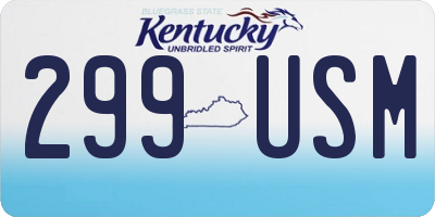 KY license plate 299USM