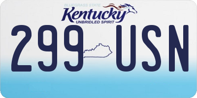 KY license plate 299USN