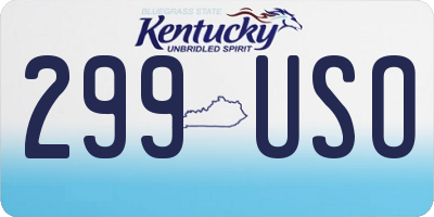 KY license plate 299USO
