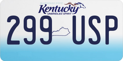 KY license plate 299USP
