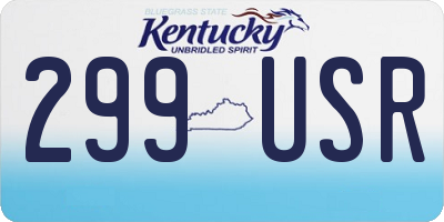 KY license plate 299USR