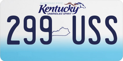 KY license plate 299USS