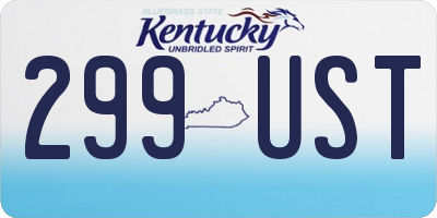 KY license plate 299UST