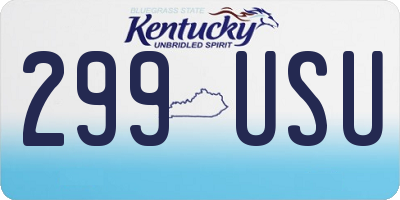 KY license plate 299USU
