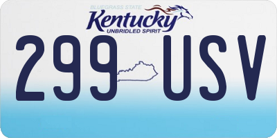 KY license plate 299USV