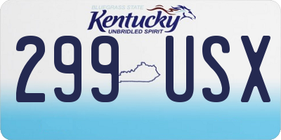 KY license plate 299USX