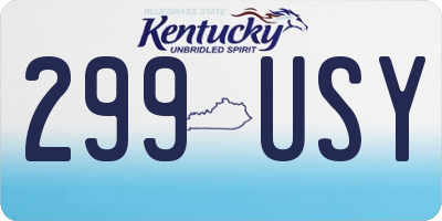 KY license plate 299USY