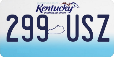 KY license plate 299USZ