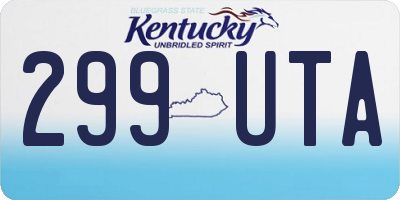 KY license plate 299UTA