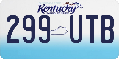 KY license plate 299UTB