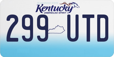 KY license plate 299UTD