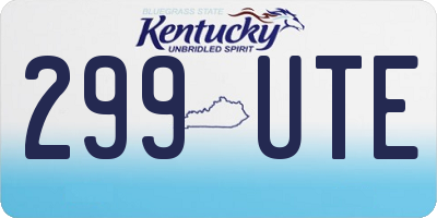 KY license plate 299UTE