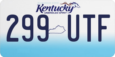 KY license plate 299UTF