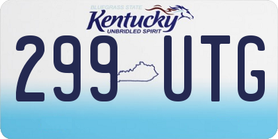 KY license plate 299UTG