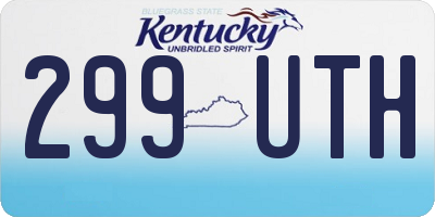 KY license plate 299UTH