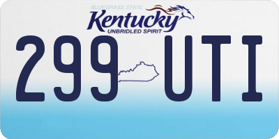 KY license plate 299UTI