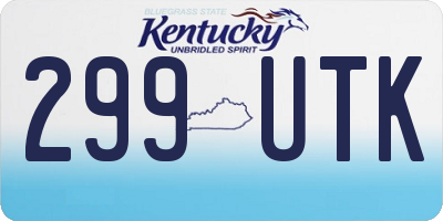 KY license plate 299UTK