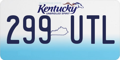KY license plate 299UTL
