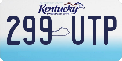 KY license plate 299UTP