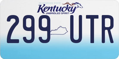 KY license plate 299UTR