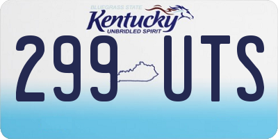 KY license plate 299UTS