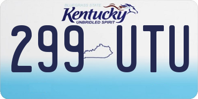 KY license plate 299UTU