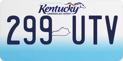 KY license plate 299UTV