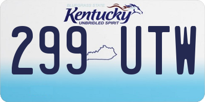 KY license plate 299UTW