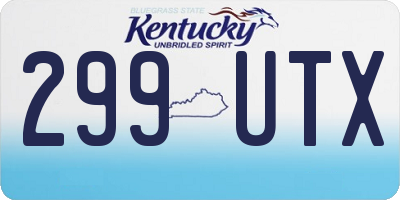 KY license plate 299UTX