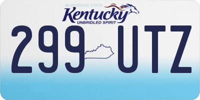 KY license plate 299UTZ