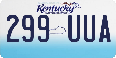 KY license plate 299UUA