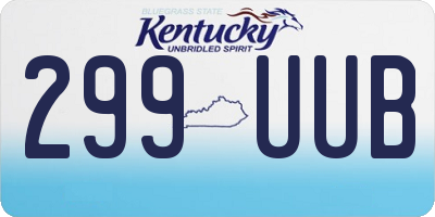 KY license plate 299UUB