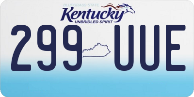 KY license plate 299UUE