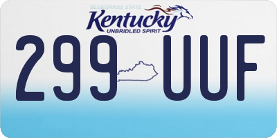 KY license plate 299UUF