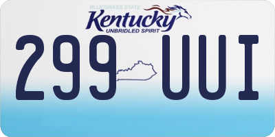 KY license plate 299UUI