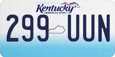 KY license plate 299UUN