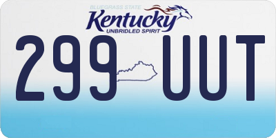 KY license plate 299UUT