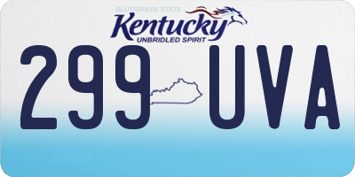KY license plate 299UVA