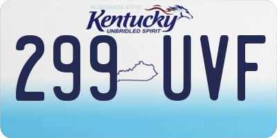 KY license plate 299UVF