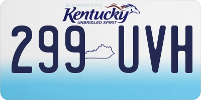 KY license plate 299UVH