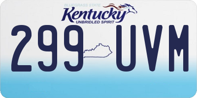 KY license plate 299UVM
