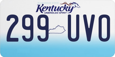 KY license plate 299UVO