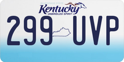 KY license plate 299UVP