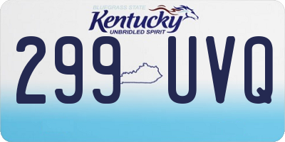 KY license plate 299UVQ