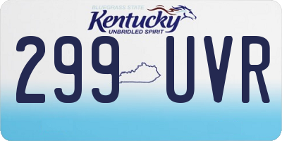 KY license plate 299UVR