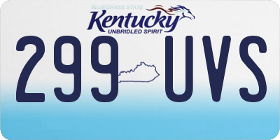 KY license plate 299UVS